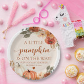 秋小さなカボチャが途中の赤ちゃんシャワー ペーパープレート (パーティー)