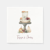 秋層ケーキパーソナライズされた スタンダードカクテルナプキン (正面)