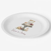 秋層ケーキパーソナライズされた ペーパープレート (アングル)