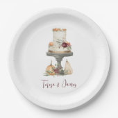 秋層ケーキパーソナライズされた ペーパープレート (正面)