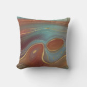 秋層 |テラコッタティール(緑がかった色)と金ゴールドアゲート クッション (正面)