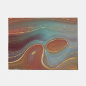 秋層 |テラコッタティール(緑がかった色)と金ゴールドアゲート ドアマット (正面)