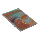 秋層 |テラコッタティール（緑がかった色）と金ゴールドアゲート ノートブック (右側)