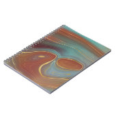 秋層 |テラコッタティール(緑がかった色)と金ゴールドアゲート ノートブック (左側)