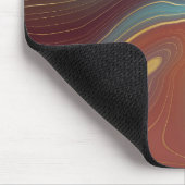 秋層 |テラコッタティール(緑がかった色)と金ゴールドアゲート マウスパッド (コーナー)