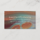 秋層 |テラコッタティール（緑がかった色）と金ゴールドアゲート 名刺 (裏面)