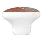 秋層 |焦げオレンジ金ゴールドティール（緑がかった色）秋瑪瑙 セラミックノブ (側面)