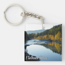 秋山の木のモンタナの平頭の川 キーホルダー