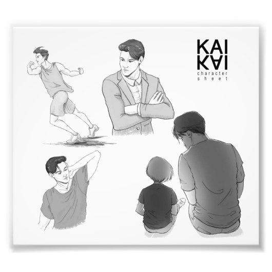 秋山カイキャラクタースケッチ フォトプリント            (正面)