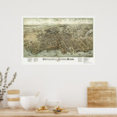 秋川、MAパノラママップ – 1877 ポスター (キッチン)