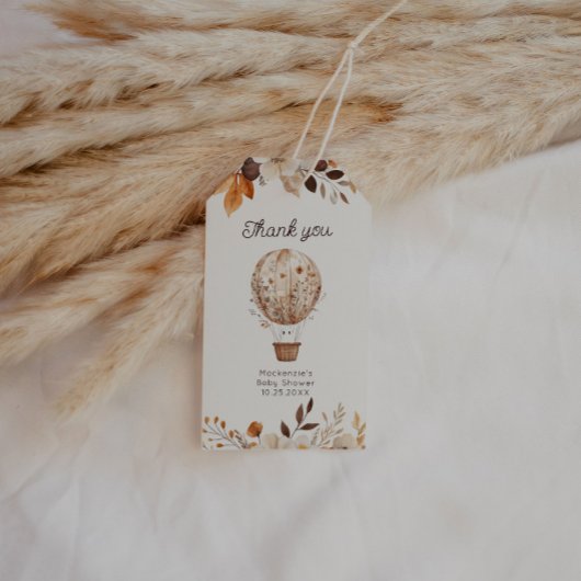 秋幽霊ホットエアバルーンベビーシャワー ギフトタグ