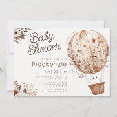 秋幽霊ホットエアバルーンベビーシャワー 招待状 (正面)