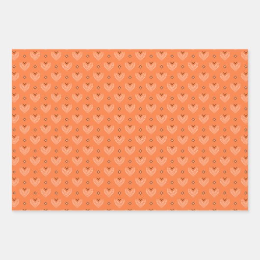 秋幾何学的パターンセットのラッピング紙 ラッピングペーパーシート (正面2)