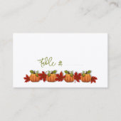 秋座席表パンプキンズレッド葉ズ プレイスカード (正面)