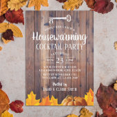秋引っ越し祝いパーティーカクテルパーティーエレガントウッド 招待状