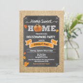 秋引っ越し祝いパーティーパーティー小豆色の秋カボチャ 招待状 (スタンド正面)