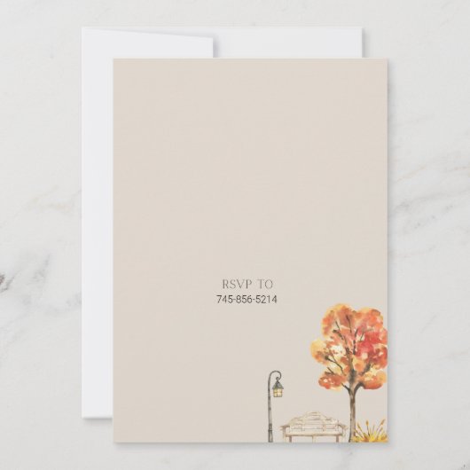 秋引っ越し祝いパーティーパーティー招待状 |秋の水彩 招待状 (裏面)