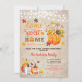 秋引っ越し祝いパーティーパーティー田舎ヴィンテージカボチャ 招待状 (正面)