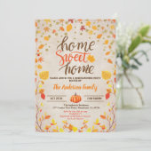 秋引っ越し祝いパーティーパーティー素朴ヴィンテージコードシャワー 招待状 (スタンド正面)