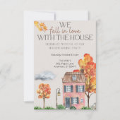秋引っ越し祝いパーティーパーティー |秋の水彩 招待状 (正面)