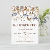 秋引っ越し祝いパーティーパーティー、蝶、紅葉 招待状 (スタンド正面)