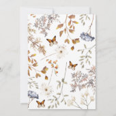 秋引っ越し祝いパーティーパーティー、蝶、紅葉 招待状 (裏面)