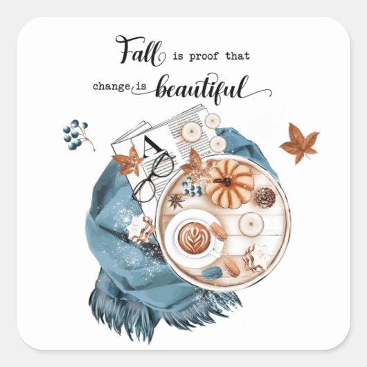 秋引用文 スクエアシール (正面)