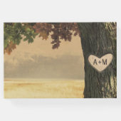 秋彫刻オークツリーカントリー素朴フォレ結婚ス ゲストブック (裏面)