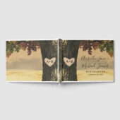 秋彫刻オークツリーカントリー素朴フォレ結婚ス ゲストブック (全面)