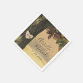 秋彫刻オークツリーカントリー素朴フォレ結婚ス スタンダードカクテルナプキン (角)