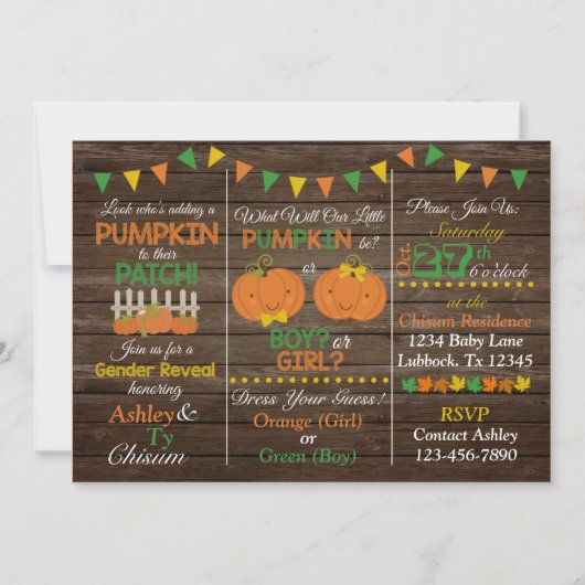 秋性リビール招待状 招待状 (正面)