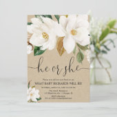 秋性リビール、素朴なクラフト白フローラ 招待状 (スタンド正面)