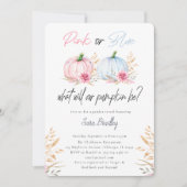 秋性別がカボチャのピンクとブルーを明らかにする 招待状 (正面)