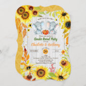 秋性別が招待ひまわり象を明らかにする 招待状 (正面/裏面)