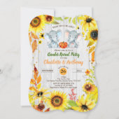 秋性別が招待ひまわり象を明らかにする 招待状 (正面)