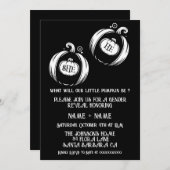 秋性別表示 |小さな男女兼用かぼちゃ 招待状 (正面/裏面)