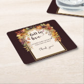 秋恋のベビー紅葉シャワー スクエアペーパーコースター (アングル)