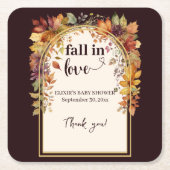 秋恋のベビー紅葉シャワー スクエアペーパーコースター (正面)