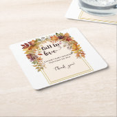 秋恋のベビー紅葉シャワー スクエアペーパーコースター (アングル)