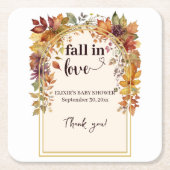 秋恋のベビー紅葉シャワー スクエアペーパーコースター (正面)