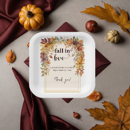 秋恋のベビー紅葉シャワー ペーパープレート