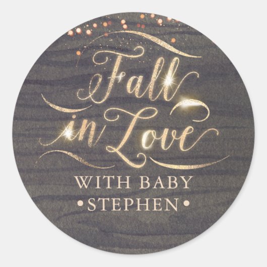 秋恋のベビー赤ちゃんシャワー ラウンドシール (正面)