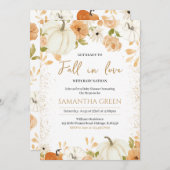 秋恋のベビー赤ちゃんシャワー 招待状 (正面/裏面)