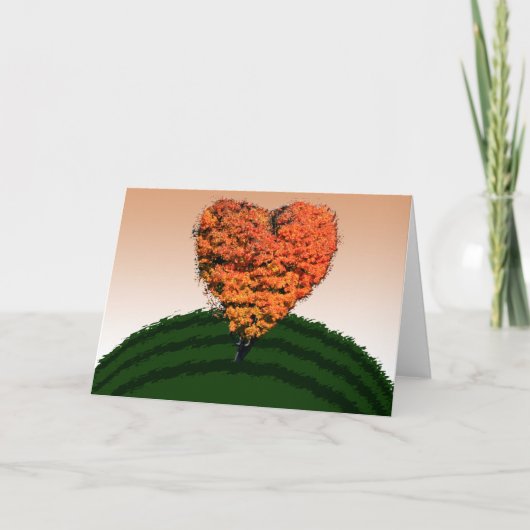 秋恋の木の挨拶状 カード (正面)