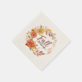 秋恵み-紅葉とフローラリース スタンダードカクテルナプキン (角)