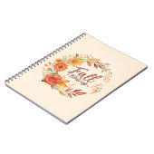 秋恵み-紅葉とフローラリース ノートブック (左側)