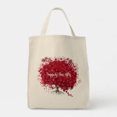 秋愛の木の赤いの後に幸せ葉に トートバッグ (裏面)