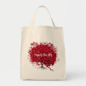 秋愛の木の赤いの後に幸せ葉に トートバッグ (正面)