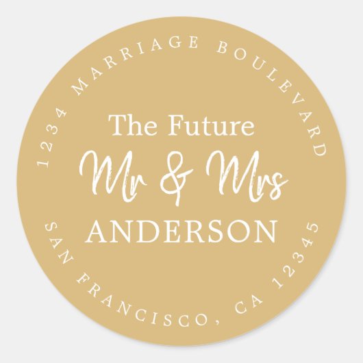 秋愛の未来ミセス・イエロー・差出人住所・クラス ラウンドシール (正面)