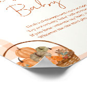 秋愛の赤ちゃんシャワー言わないベビーのサイン ポスター (角)